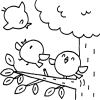 鳥のモノクロイラスト
