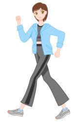 良い姿勢でウォーキングを行っているイラスト