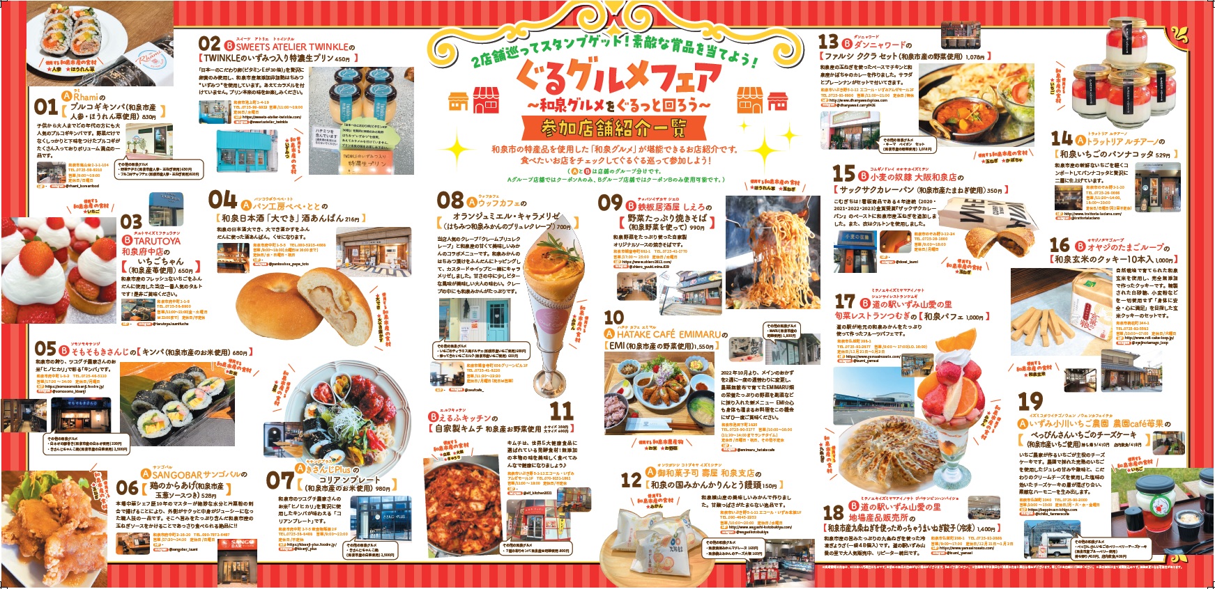 周遊グルメの店舗マップ