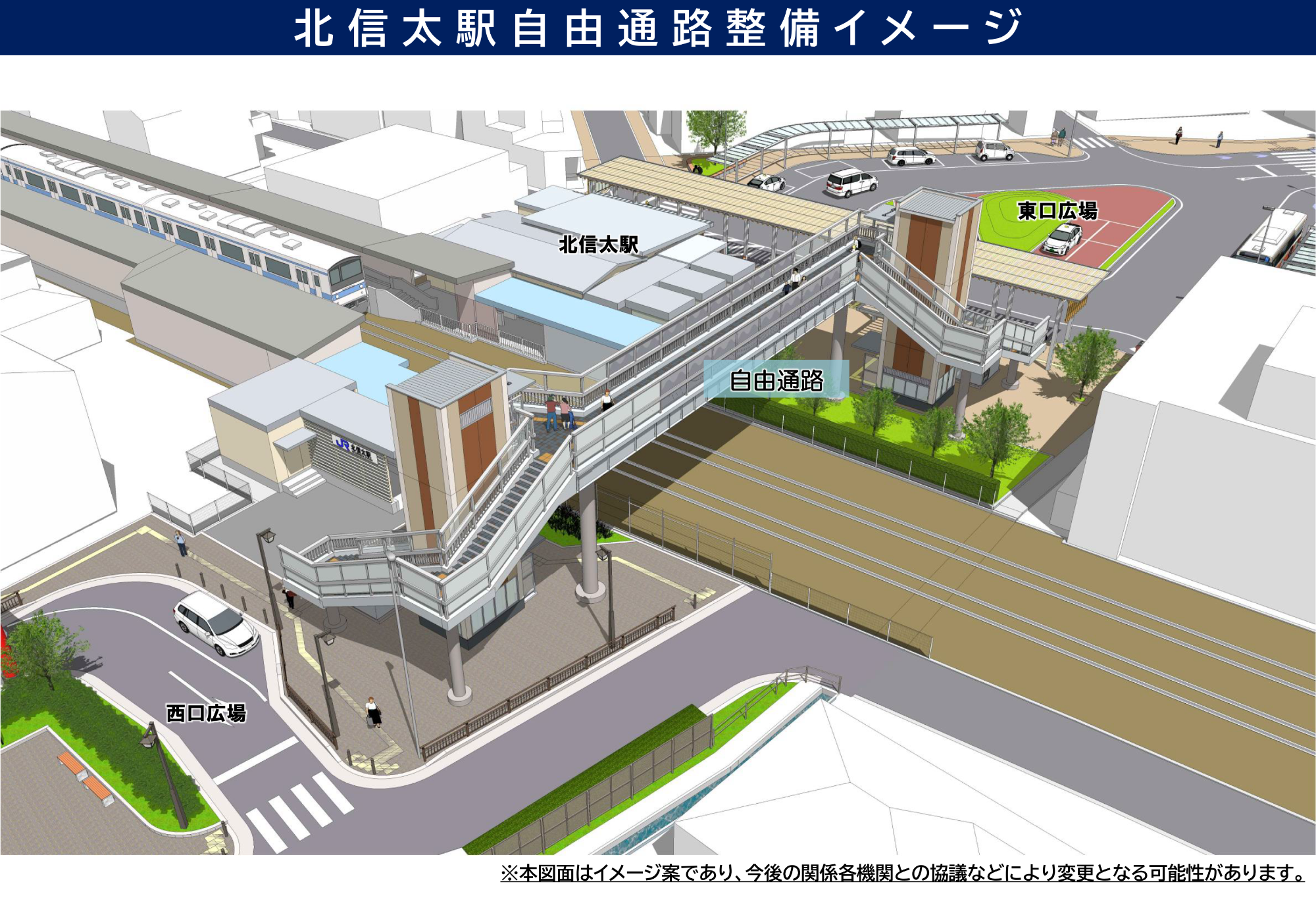 北信太駅自由通路整備イメージ