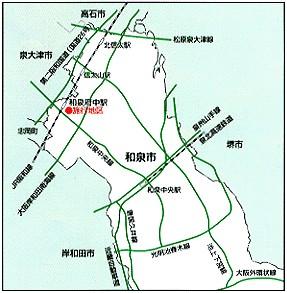 将来交通網と施行地区の位置図