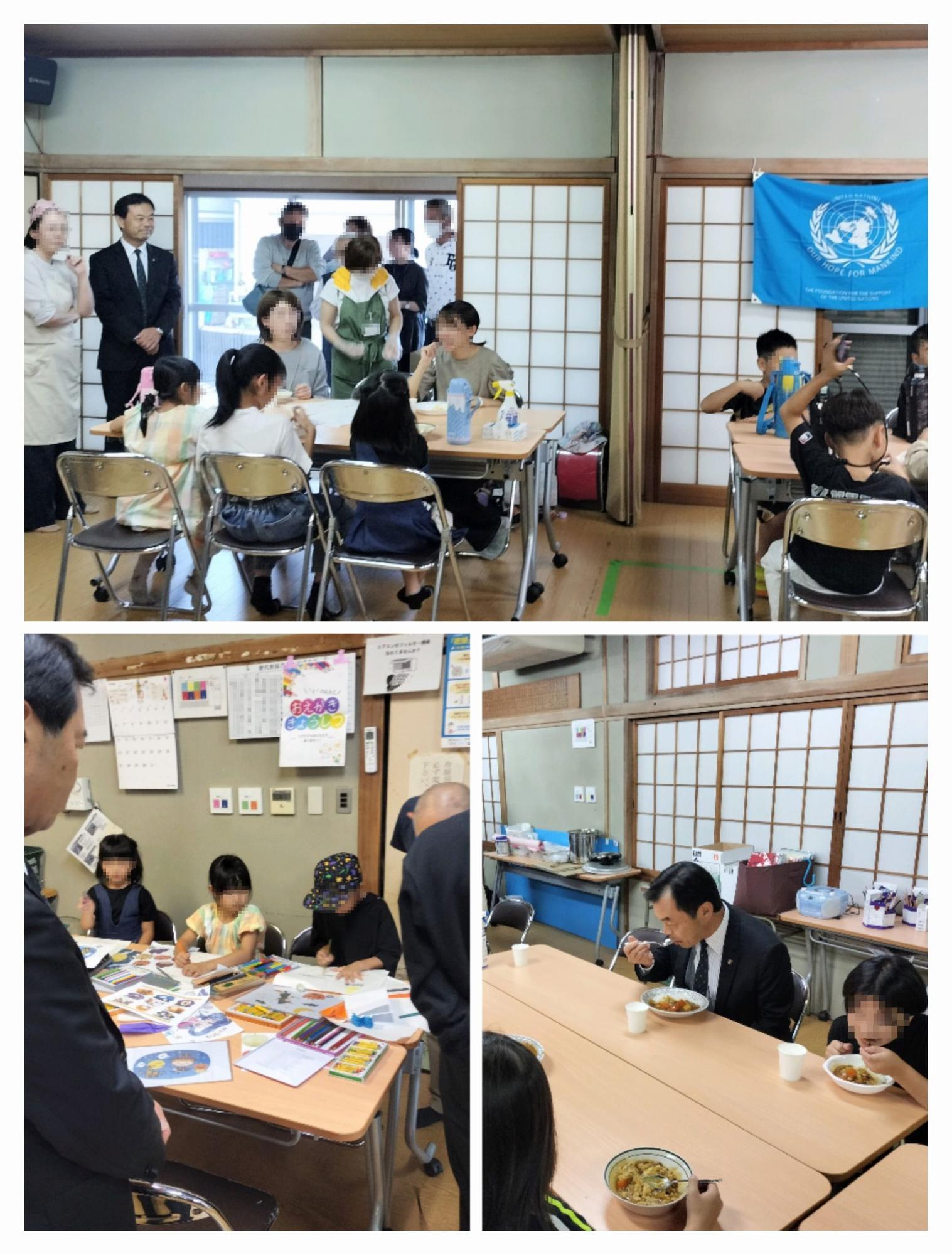 子ども食堂ホットハグ訪問の様子