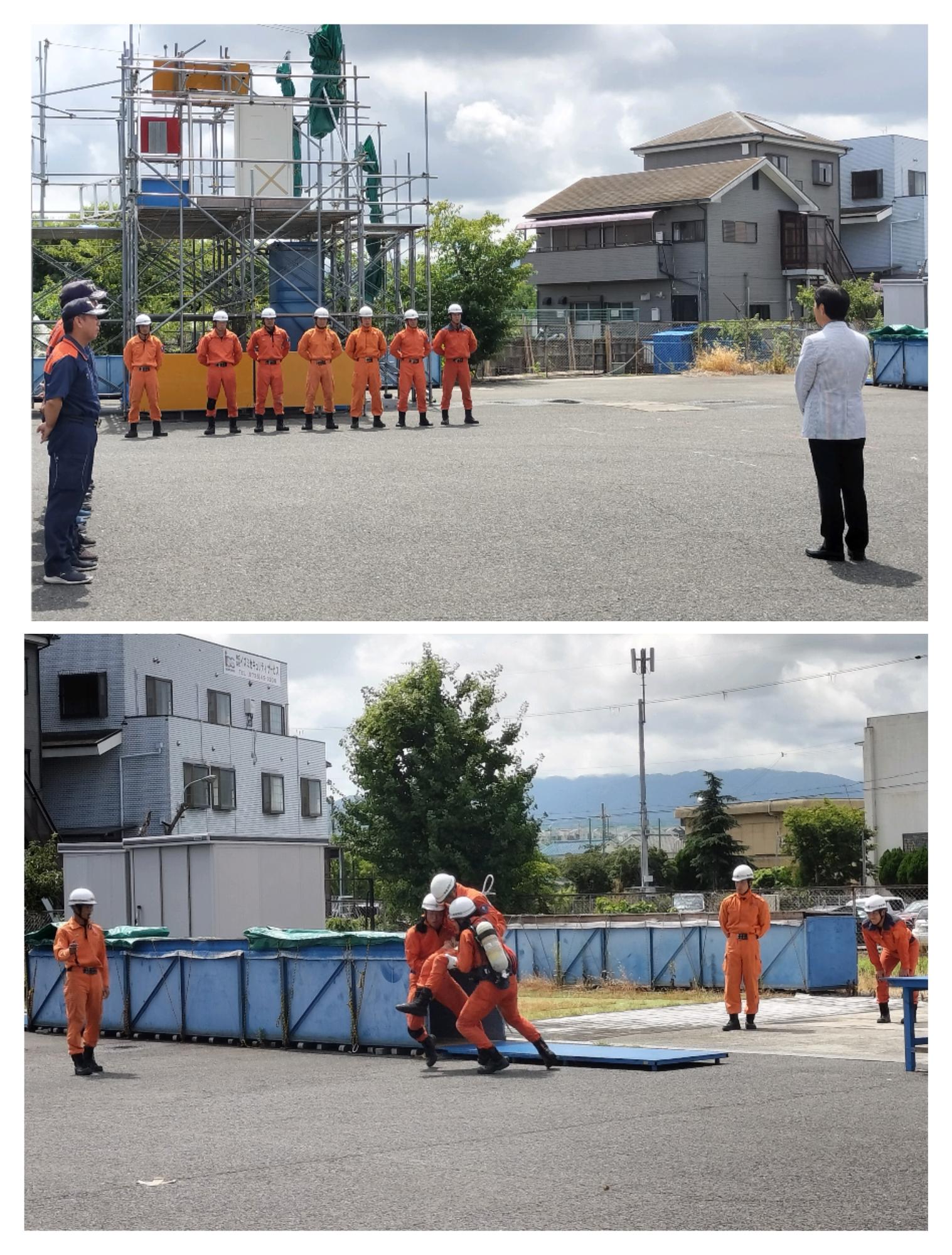 和泉市消防本部の消防救助訓練の様子