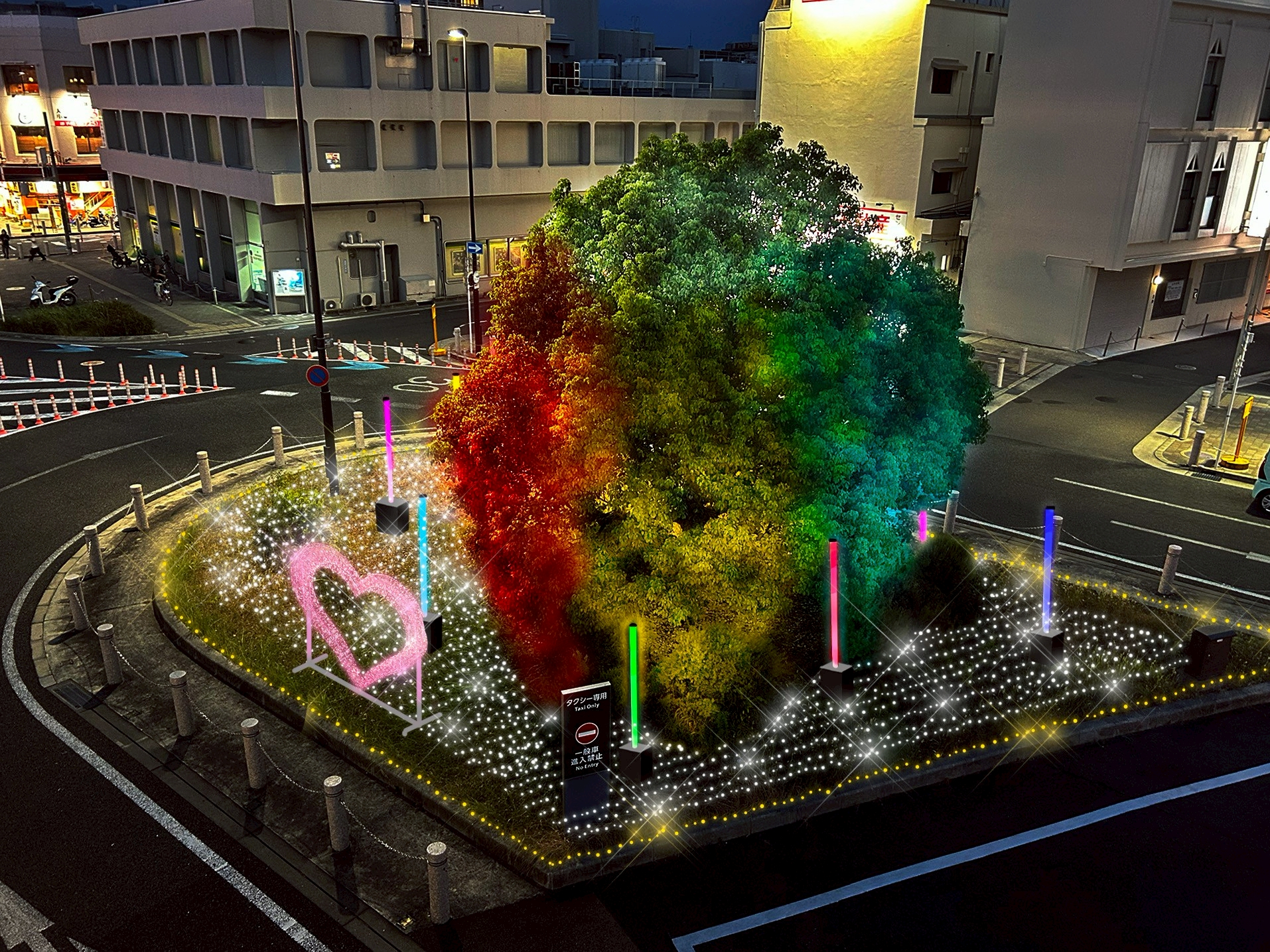 ロータリー内モニュメントエリア