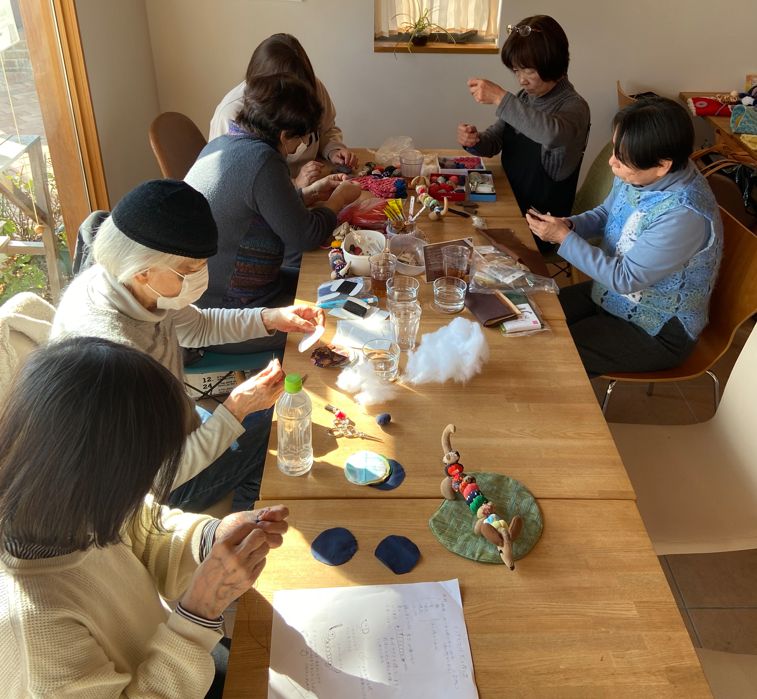 カフェでのマフ作り