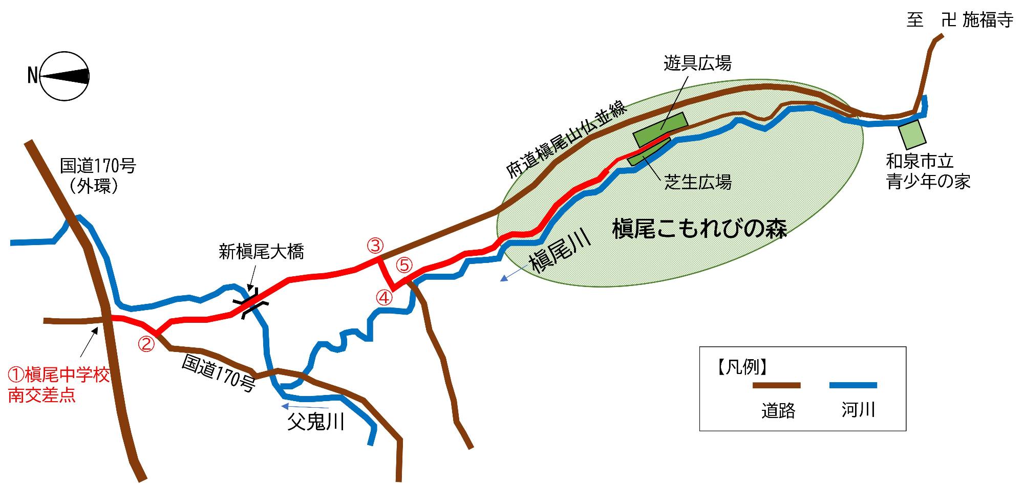 槇尾こもれびの森位置図