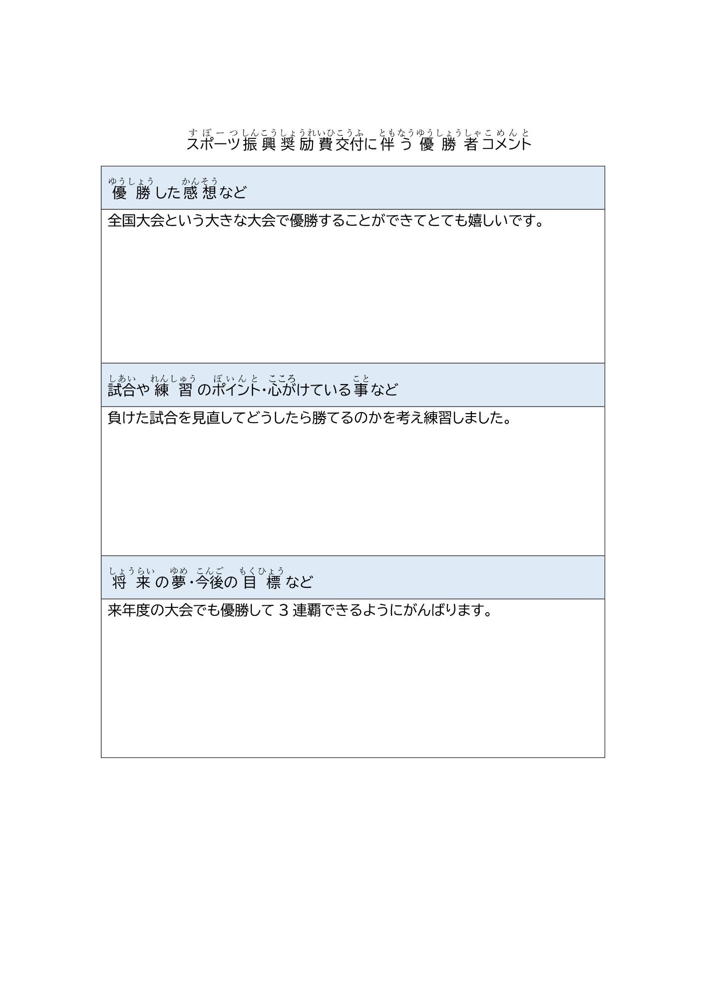 村上さんの優勝者コメント