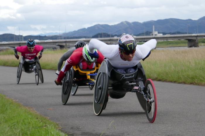 2018ワールドパラアスレティクスマラソンワールドカップに出場した西田宗城さんの競技中の写真