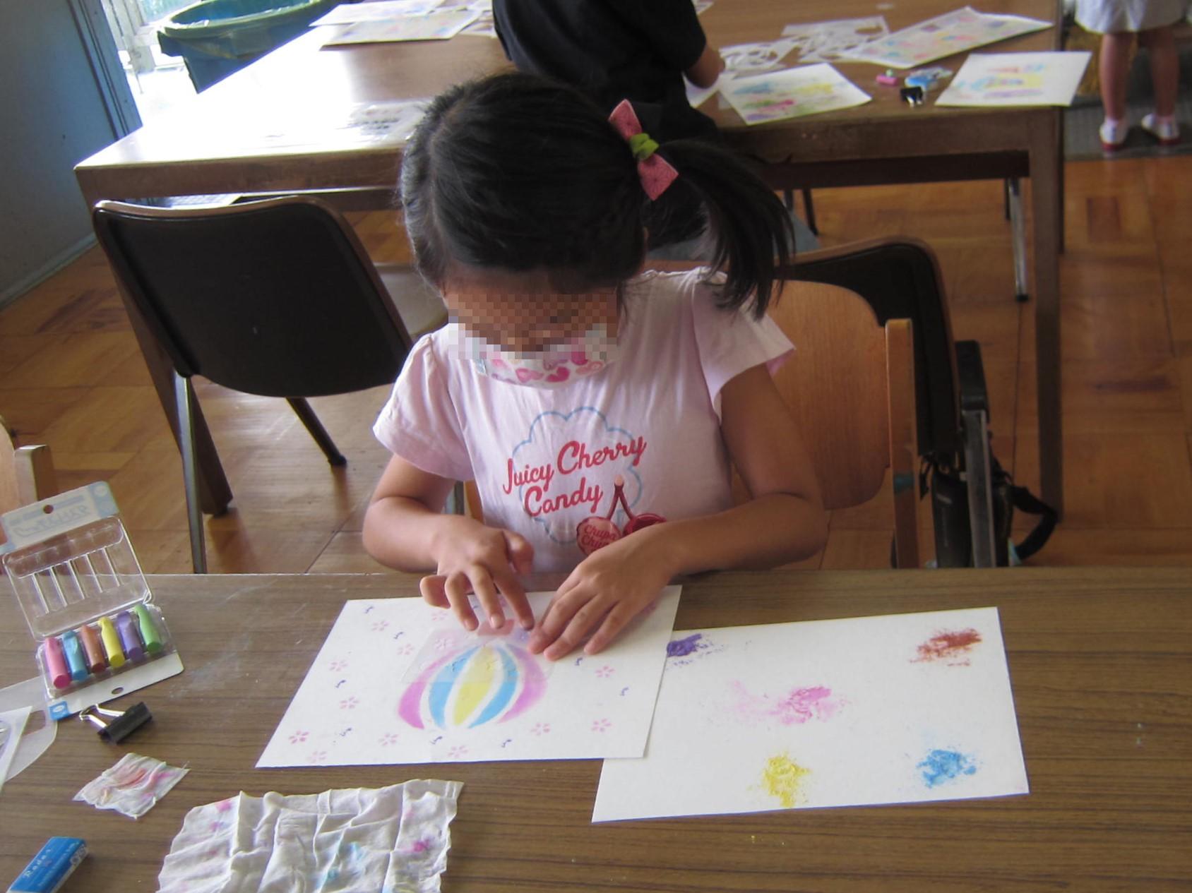 パステルアート教室の様子