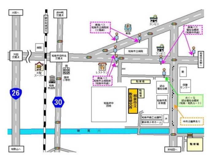 和泉市教育センターの地図